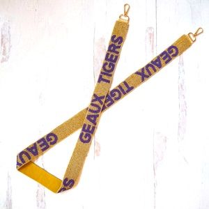 Collegiate Geaux Tigers LSU Game Day Purse Strap in Gold